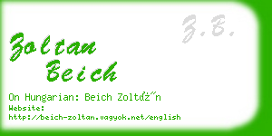 zoltan beich business card